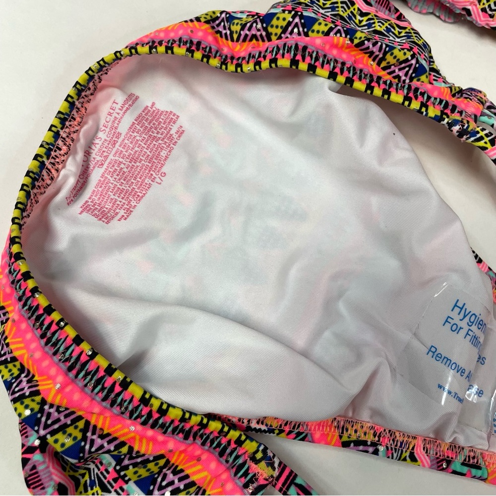 Victorias Secret Bikini Set 32C Getaway Halter Large Strappy Cheeky 3H81 #1282 - Picture 6 of 9